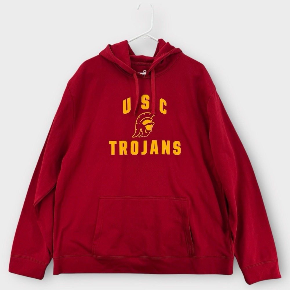USC Trojans Hoodie Mens 2XL Red‎ Pullover Fight On Authentic Polyester NCAA